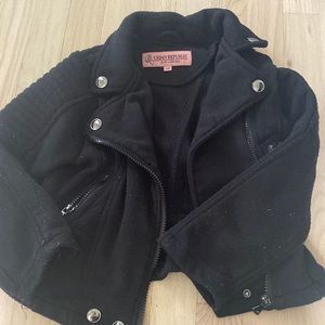 Girls sweatshirt moto jacket
